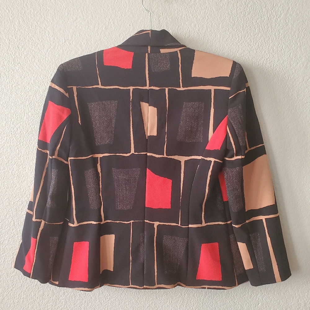 Nine West Black/Coral Multi Blazer - Size 2 - Picture 2 of 2